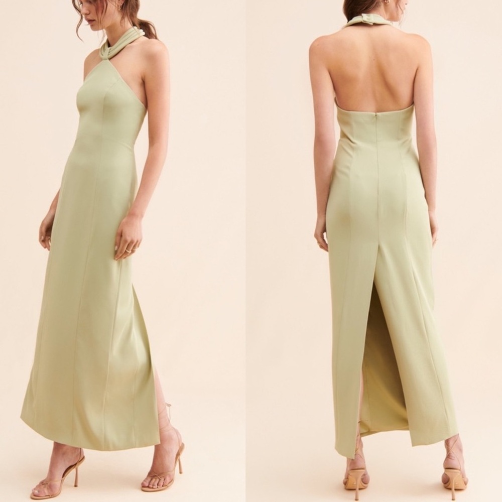 Ronny Kobo Collection Light Green Maxi Dress